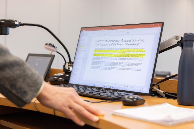 Laptop with lesson