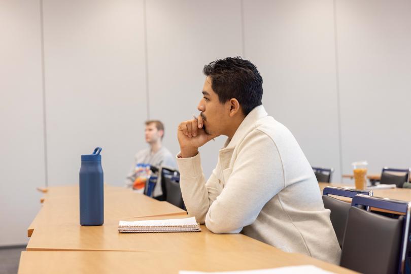 Student in class